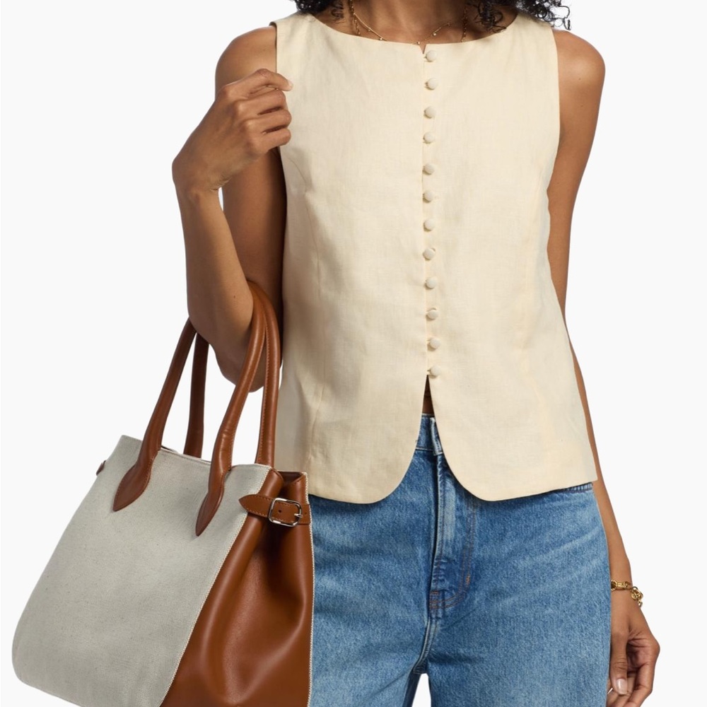 Reformation Addison linen vest top